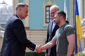 [VIDEO] W stolicy Ukrainy w ramach Trójkąta Lubelskiego spotkali się Prezydenci Polski, Ukrainy i Litwy