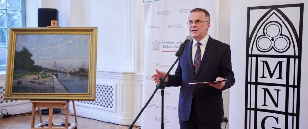 Muzeum Narodowe w Gdańsku państwową instytucją kultury, wzbogaconą o odzyskaną stratę wojenną – obraz „Kanał w Nowym Porcie” Arthura Bendrata